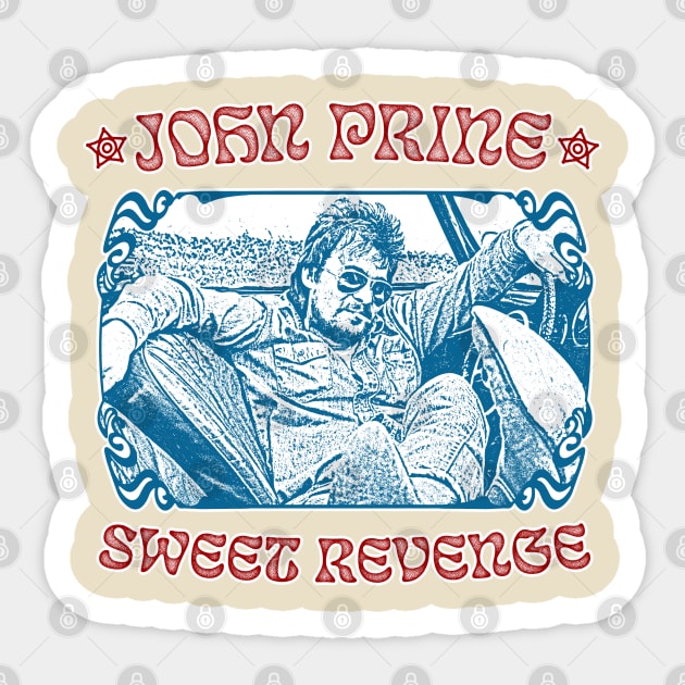 John Prine \/\/\/\ Retro 70s Style Fan Art Design Sticker by DankFutura